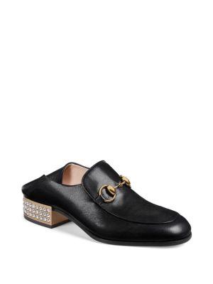 Gucci Mister Crystal & Leather Loafers