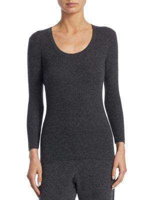Saks Fifth Avenue Ribbed Cashmere Scoopneck Top