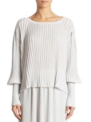 Adam Lippes Ribbed Knit Blouse