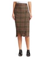 Vetements Check & Plaid Wool Handkerchief Wrap Pencil Skirt