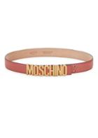 Moschino Anna Liked Leather Logo Belt