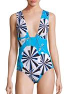 Emilio Pucci One-piece Parasol Print Swimsuit