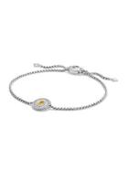 David Yurman Cable Collectibles Hamsa Charm Bracelet With Diamonds And 18k Gold