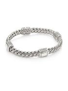 John Hardy Classic Chain Hammered Silver Medium Four Station Bracelet