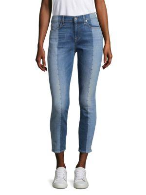 7 For All Mankind Studded Skinny Ankle Jeans