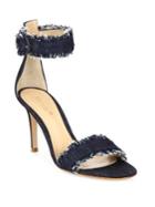 Gianvito Rossi Frayed Denim Ankle-strap Sandals