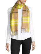 Burberry Fluro Giant Check Cashmere Scarf