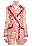 Dolce & Gabbana Floral Jacquard Tulle Trim Jacket