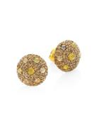 Bavna 18k Rose Gold Pave Diamond Stud Earrings