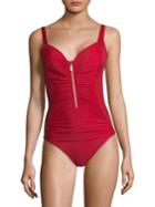 Miraclesuit Swim Shirred-front Solid One Piece