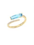 Meira T Diamond, Blue Topaz & 14k Yellow Gold Ring