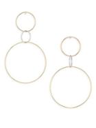 Lana Jewelry Wire Tri-tone 14k Gold Triple Hoop Drop Earrings