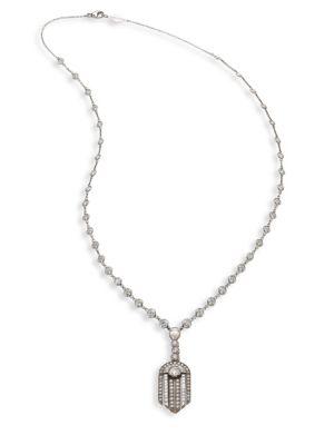Fred Leighton Fringe Fountain Diamond & 18k White Gold Pendant Necklace