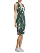 Milly Silk Leaf-print Dress