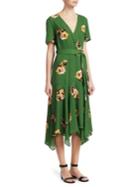 A.l.c. Cora Short-sleeve Floral Silk Wrap Dress