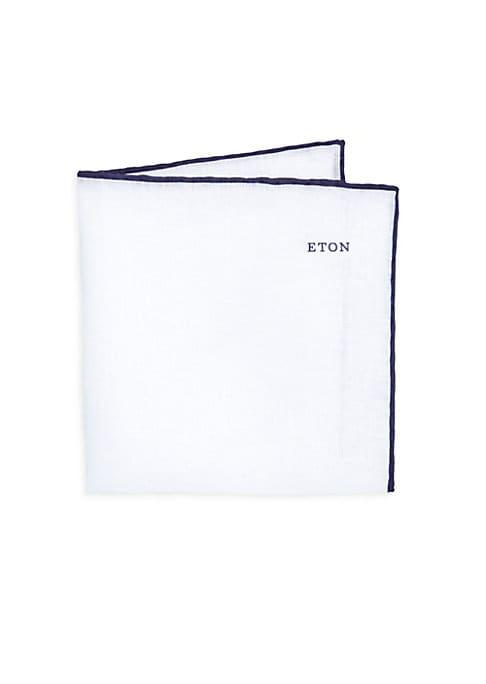 Eton Contrast Trim Silk Pocket Square