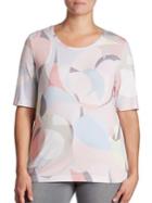 Basler, Plus Size Abstract-print Jersey Tee