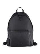 Burberry Solid Leather Trim Backpack