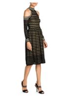 Fendi Cutout Shoulder Waffle-knit Dress