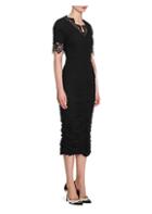 Dolce & Gabbana Lace Trim Ruched Bodycon Dress