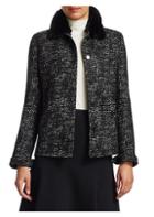 Akris Punto Faux-fur Collar Tweed Jacket
