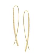 Lana Jewelry Narrow Flat Upside Down Diamond & 14k Yellow Gold Hoop Earrings