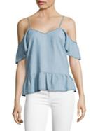 Paige Mitzi Chambray Off-the-shoulder Top