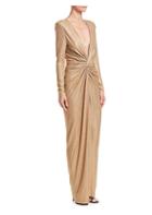 Alexandre Vauthier Sparkly Plunging Column Gown