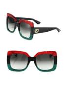 Gucci 55mm Oversized Square Colorblock Sunglasses