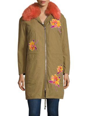 Army By Yves Salomon Patch Cotton Coat