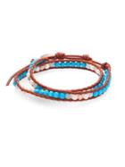 Chan Luu Pearl, Turquoise & Amazonite Leather Wrap Bracelet