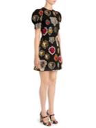 Dolce & Gabbana Heart-print Brocade Dress
