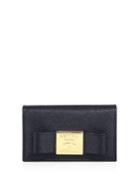 Prada Bow Saffiano Leather Card Wallet
