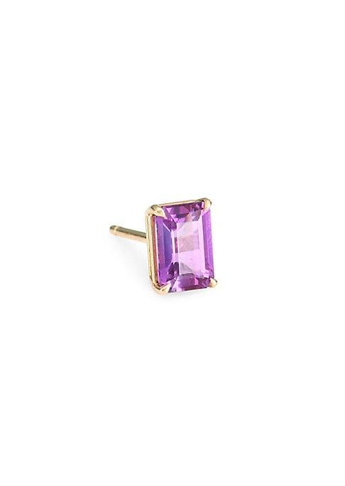 Anita Ko Single 18k Rose Gold & Purple Sapphire Stud Earring