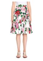 Dolce & Gabbana Floral Poplin Pleated A-line Skirt