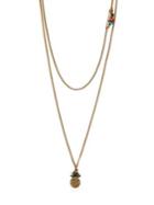 Marc Jacobs Pineapple Crystal Layered Necklace