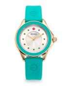 Michele Watches Cape Green Topaz, Goldtone Stainless Steel & Silicone Strap Watch/green