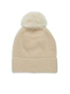 Portolano Fox Fur Pom-pom Cashmere Hat
