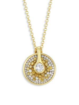 Pleve Opus Two-tone Diamond Pendant Necklace