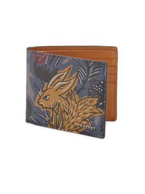 Burberry Thistle Beast Leather Bi-fold Wallet
