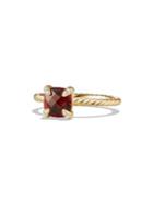David Yurman Chatelaine Ring With Garnet And Diamonds In 18k Gold