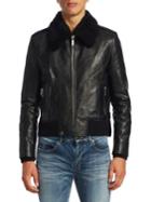 Saint Laurent Shearling & Leather Jacket