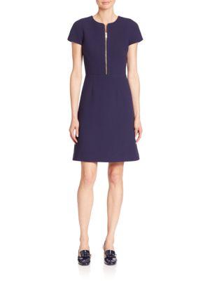 Michael Kors Collection Stretch Boucle Crepe Belted Dress