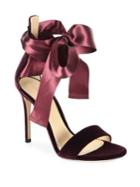 Gianvito Rossi Velvet Satin Bow Sandals