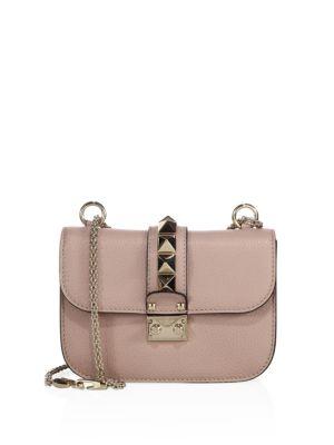 Valentino Small Lock Leather Chain Shoulder Bag