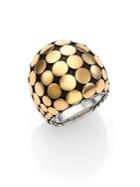 John Hardy Dot 18k Yellow Gold & Sterling Silver Dome Ring