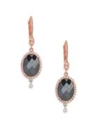 Meira T Hematite, Diamond & 14k Rose Gold Drop Earrings