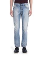 Valentino Light Washed Rockstuded Denim Jeans
