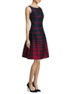 Carmen Marc Valvo Scalloped Fit-and-flare Dress