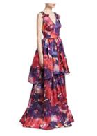 David Meister Printed Layered Gown